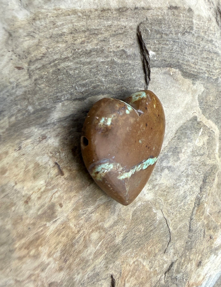 FRIDAY BARGAIN Number 8 Turquoise Heart Bead 23.5mm