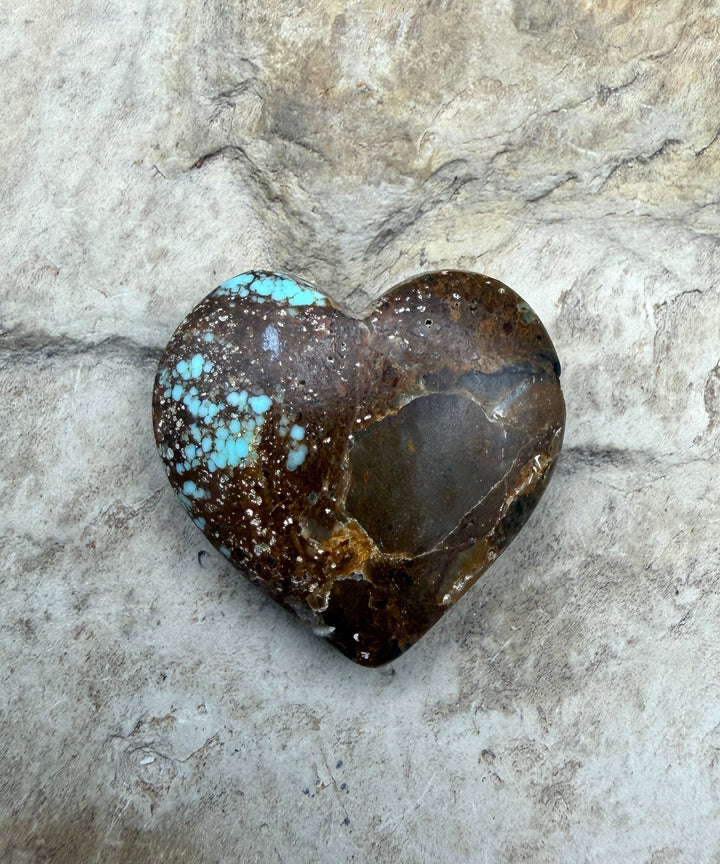 FRIDAY BARGAIN Number 8 Turquoise Heart Shaped Focal