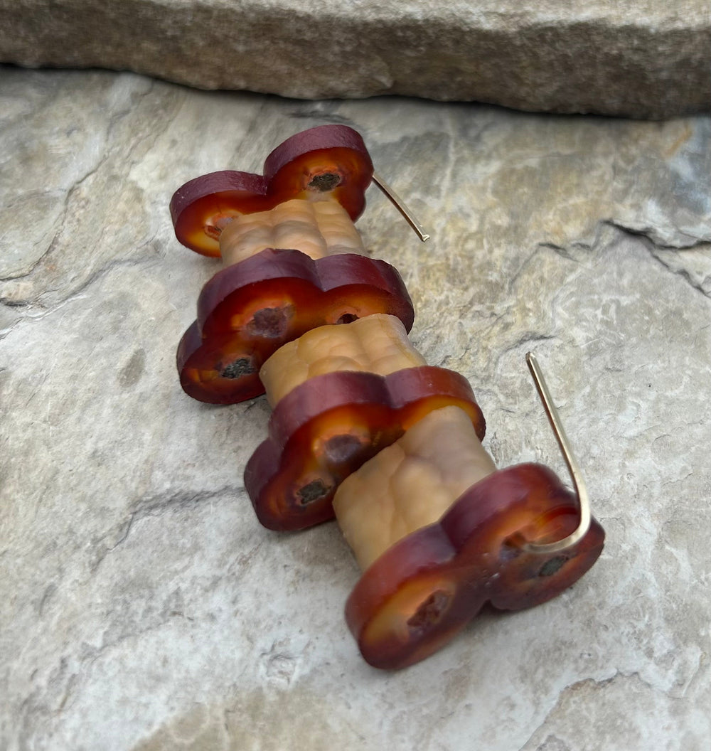 FRIDAY BARGAIN RARE Fossilized Bamboo Beads 20x15 - 23x32mm