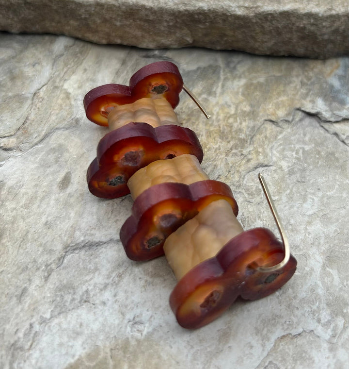FRIDAY BARGAIN RARE Fossilized Bamboo Beads 20x15 - 23x32mm
