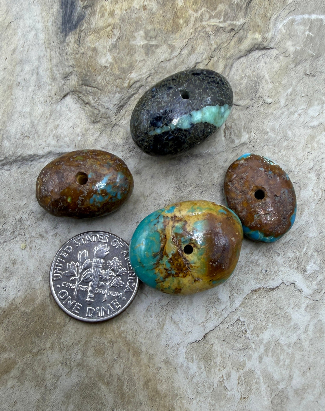 FRIDAY BARGAIN RARE Green Royston Turquoise (NV) Lot of 4