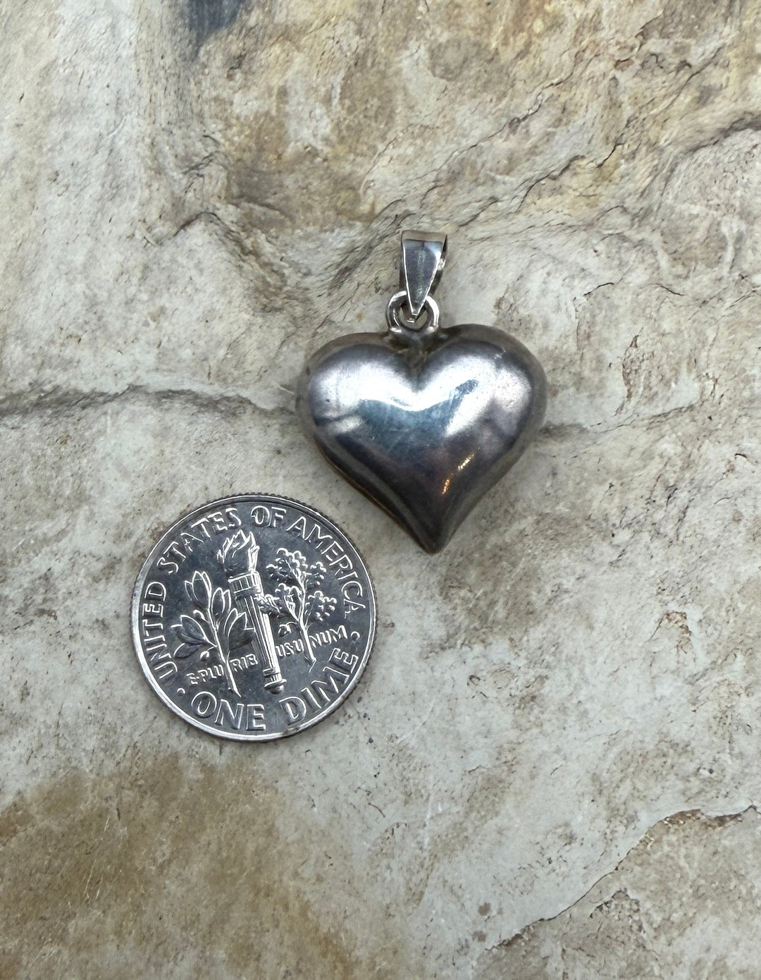 FRIDAY BARGAIN Sterling Puffed Heart Pendant 17x24mm