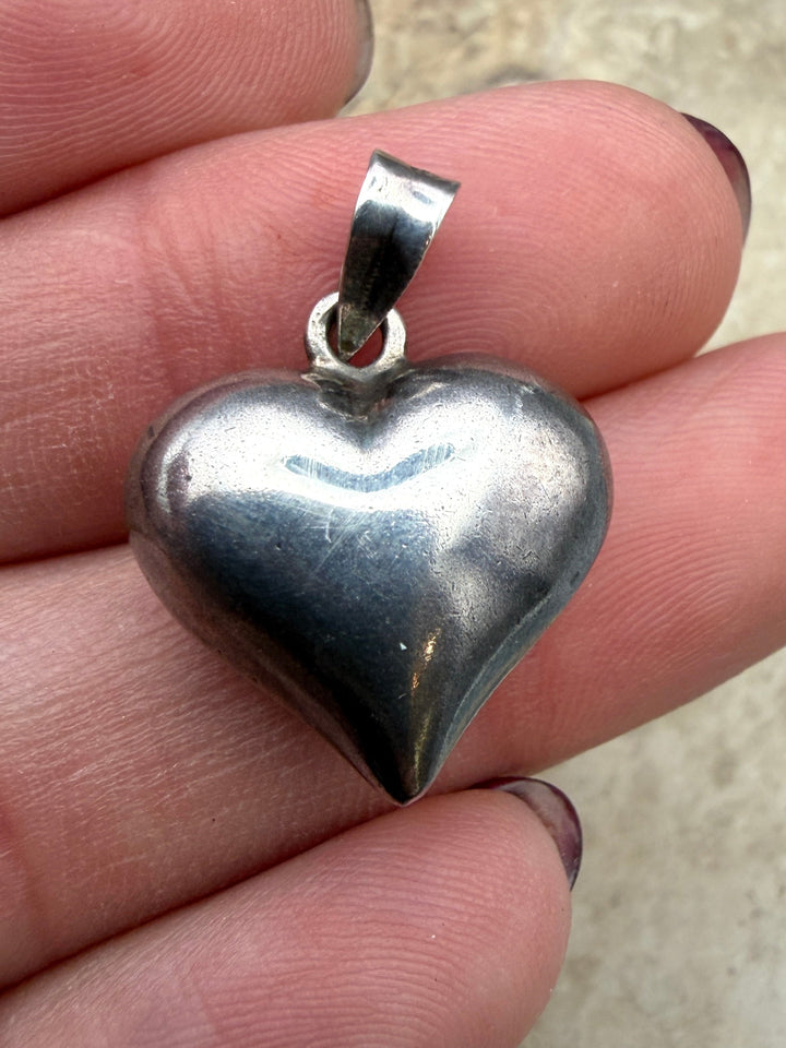 FRIDAY BARGAIN Sterling Puffed Heart Pendant 17x24mm