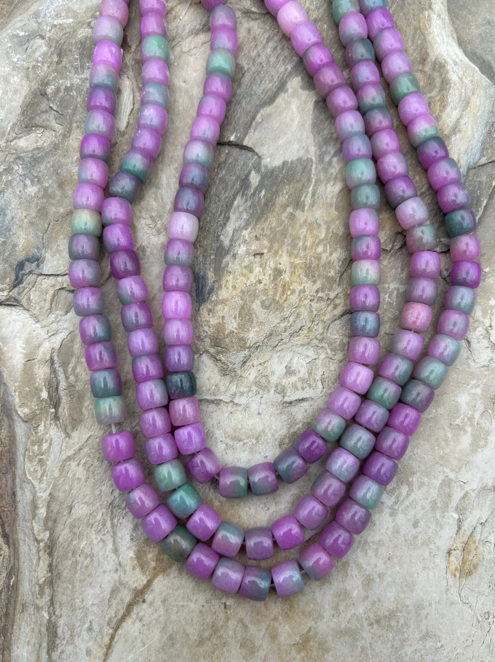 FRIDAY BARGAIN Watermelon Jade (Dyed) Pueblo Shape Bead 7mm