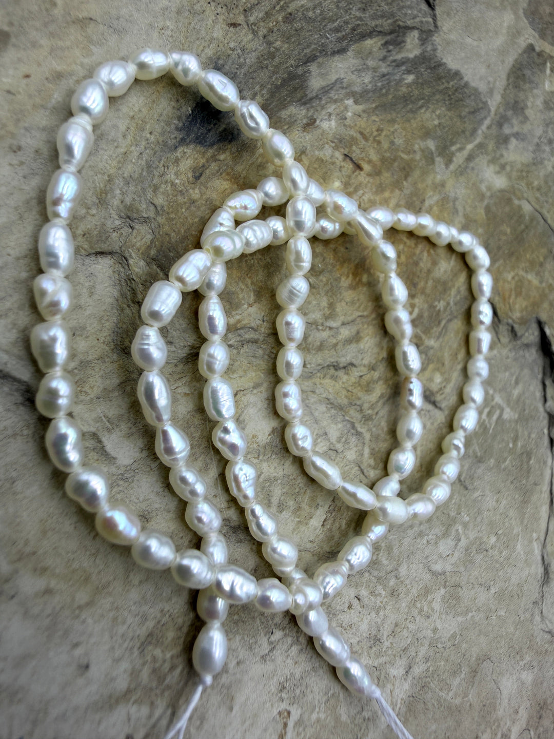 FRIDAY BARGAIN White Baroque Freshwater Pearls 3-4mm 4 Inch
