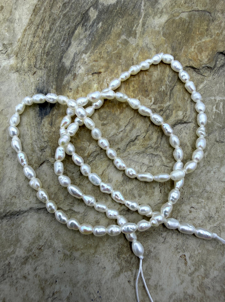 FRIDAY BARGAIN White Baroque Freshwater Pearls 3-4mm 4 Inch