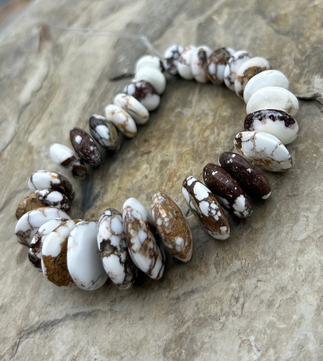 FRIDAY BARGAIN Wild Horse Saucer Beads 8-18mm 6.5 inch