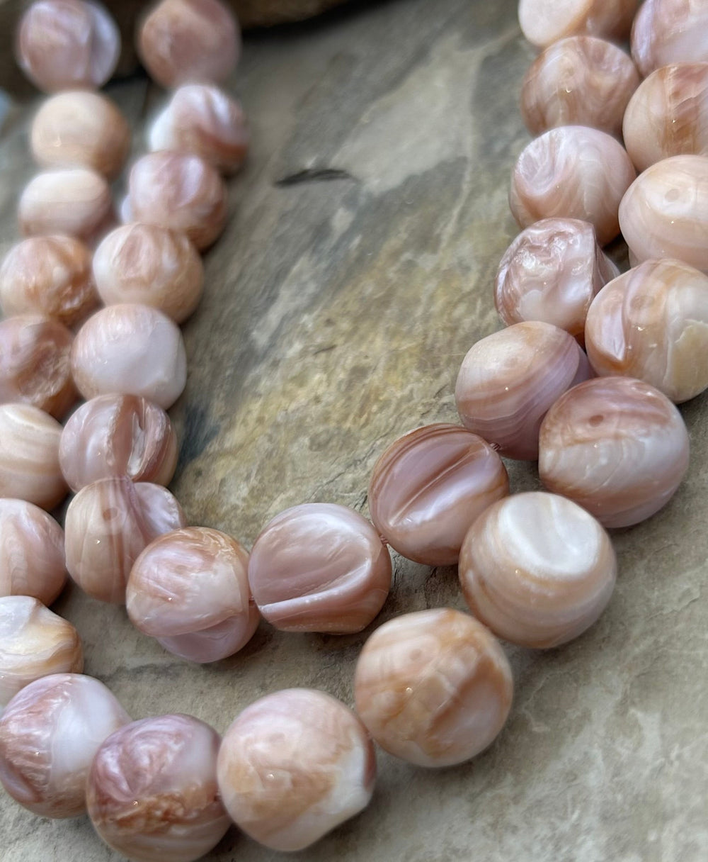 FRIDAY BARGIN Mother of Pearl Round Beads 14mm 16 inch