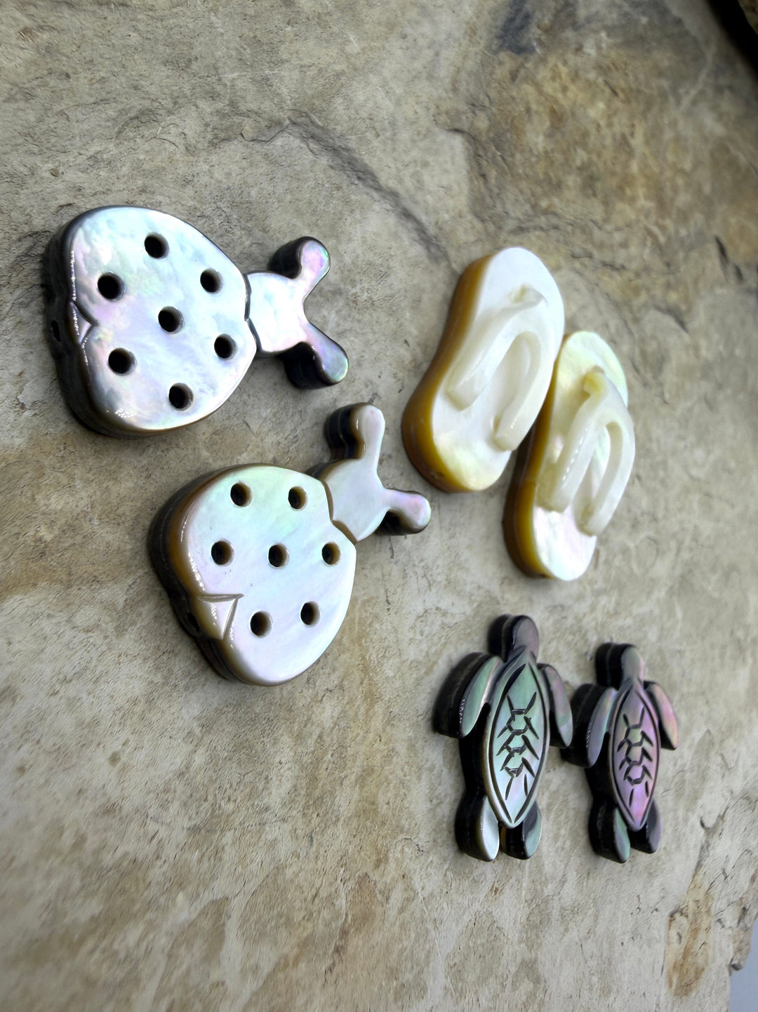 FRIDAY CLOSEOUT LOT of 3 Shell Bead Pairs - Mixed Lot