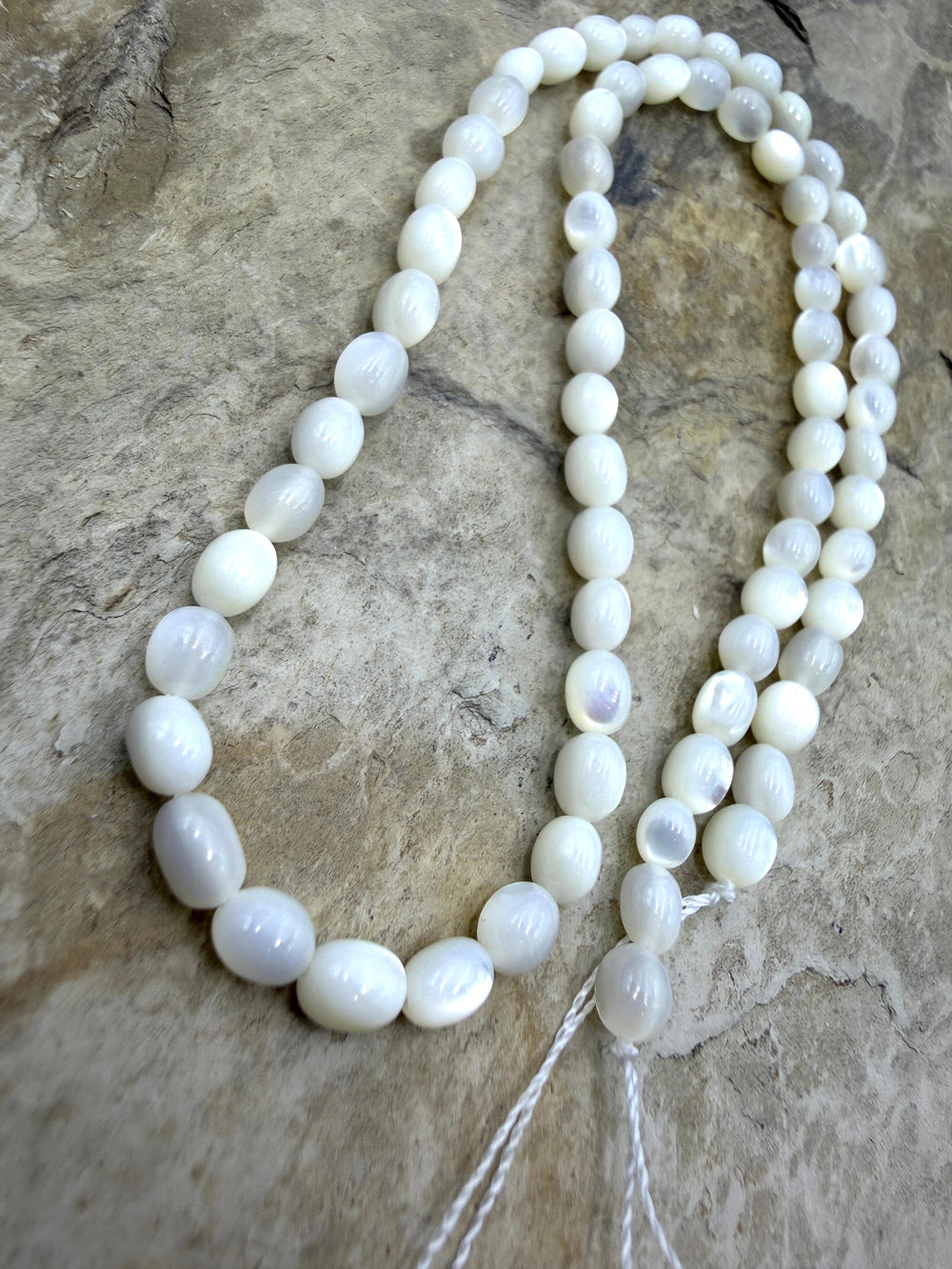FRIDAY CLOSEOUT White Mother Of Pearl Oval Beads 4X5mm 16