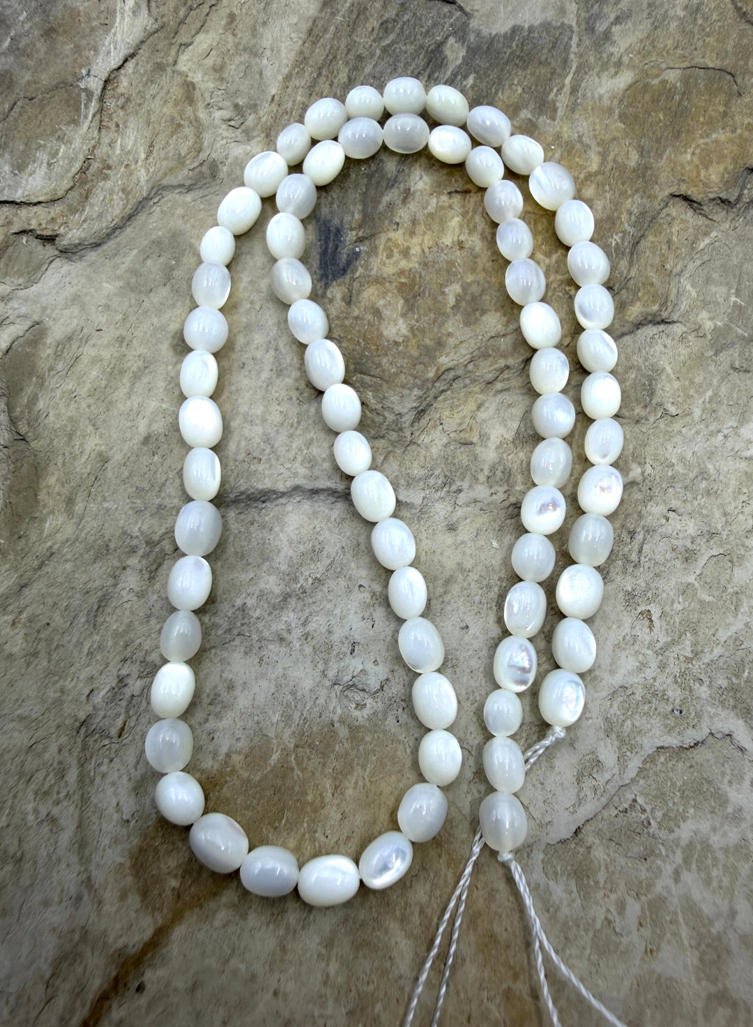 FRIDAY CLOSEOUT White Mother Of Pearl Oval Beads 4X5mm 16