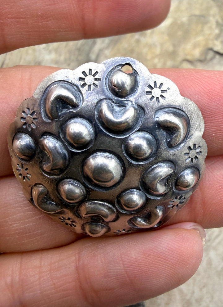 FRIDAY ESTATE FIND Oxidized Sterling Silver BIG 34mm