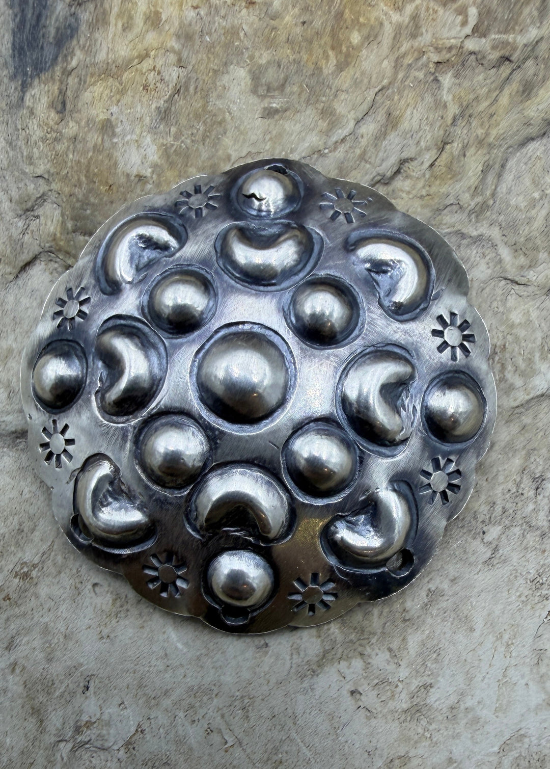 FRIDAY ESTATE FIND Oxidized Sterling Silver BIG 34mm