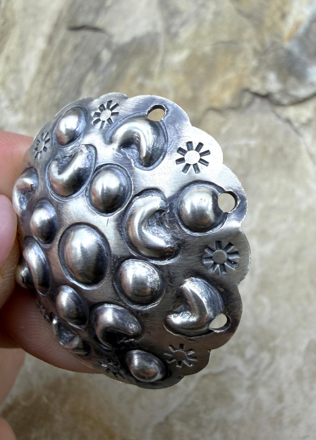 FRIDAY ESTATE FIND Oxidized Sterling Silver BIG 34mm