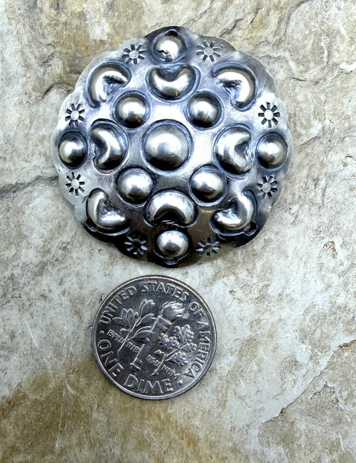 FRIDAY ESTATE FIND Oxidized Sterling Silver BIG 34mm
