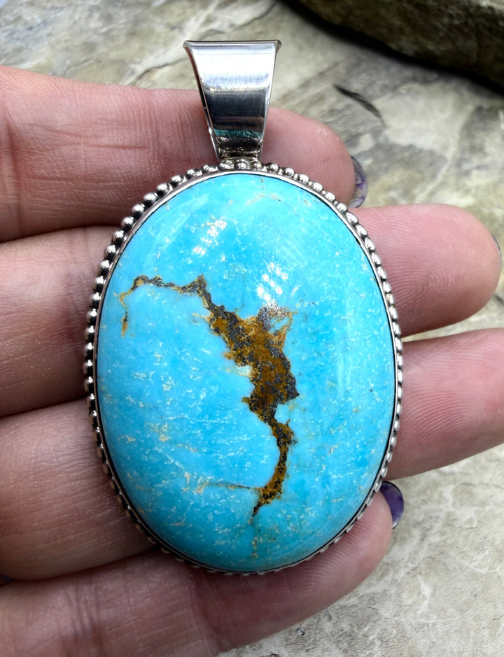 FRIDAY ESTATE FIND Sterling Silver American Turquoise BIG