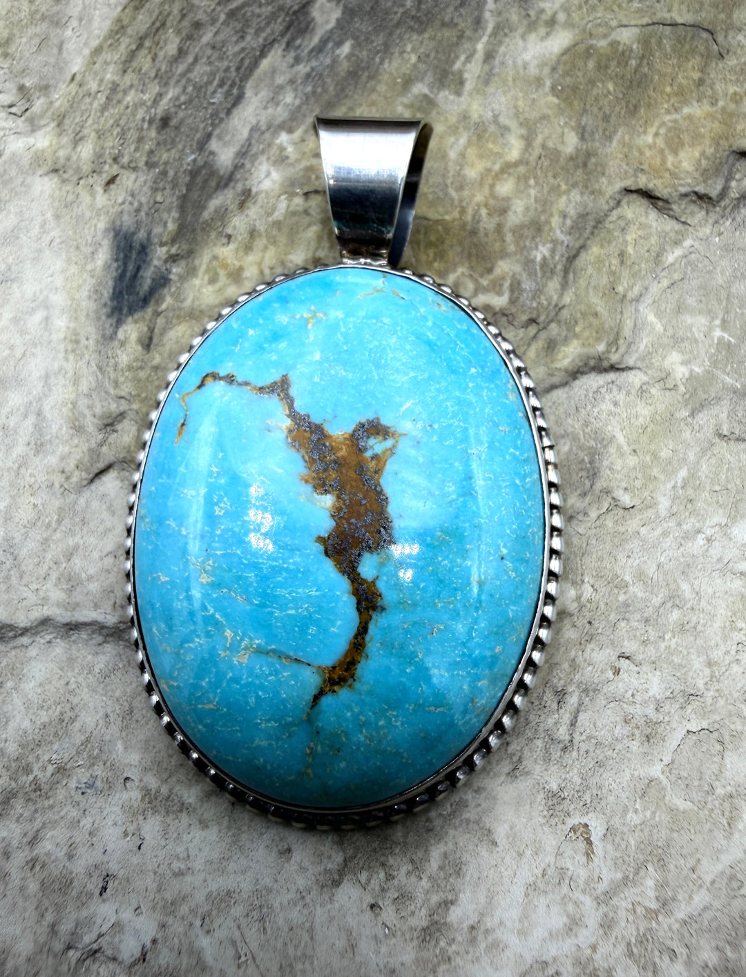 FRIDAY ESTATE FIND Sterling Silver American Turquoise BIG