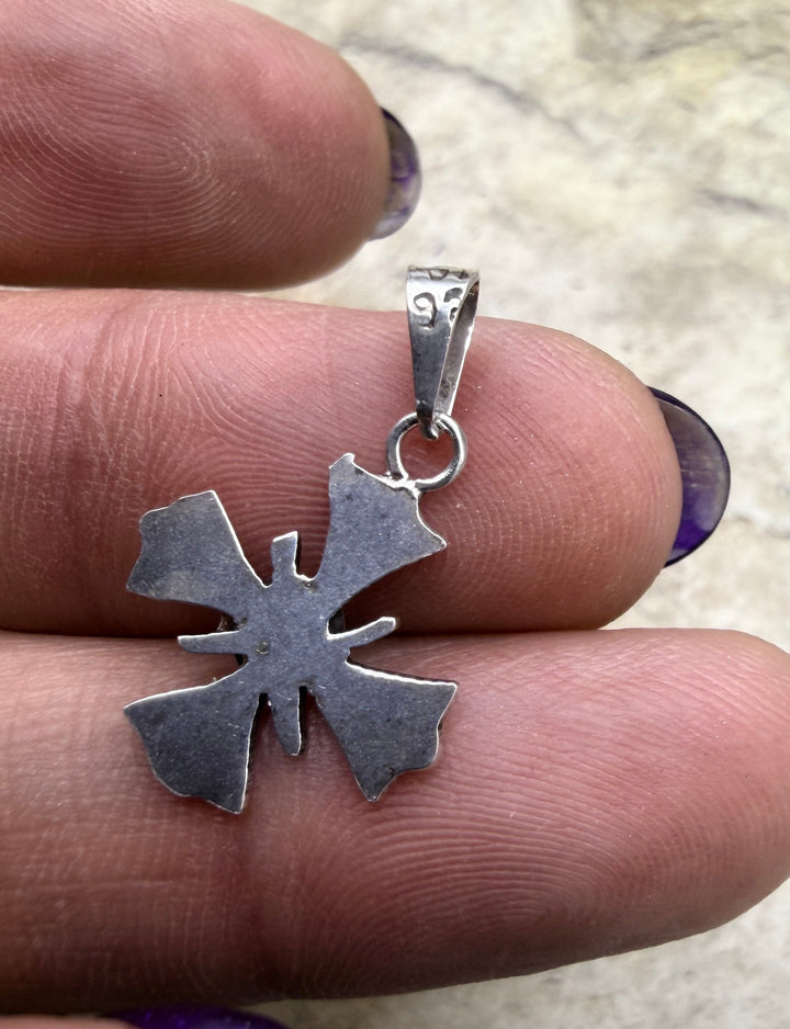 FRIDAY ESTATE FIND Sterling Silver Cross with Turquoise