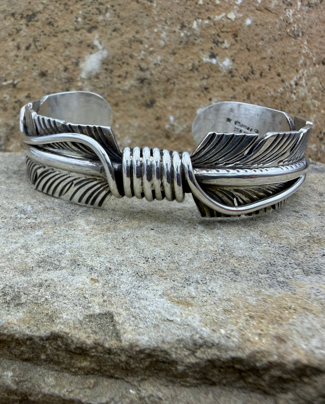 FRIDAY ESTATE FIND Sterling Silver Oxidized Double Feather