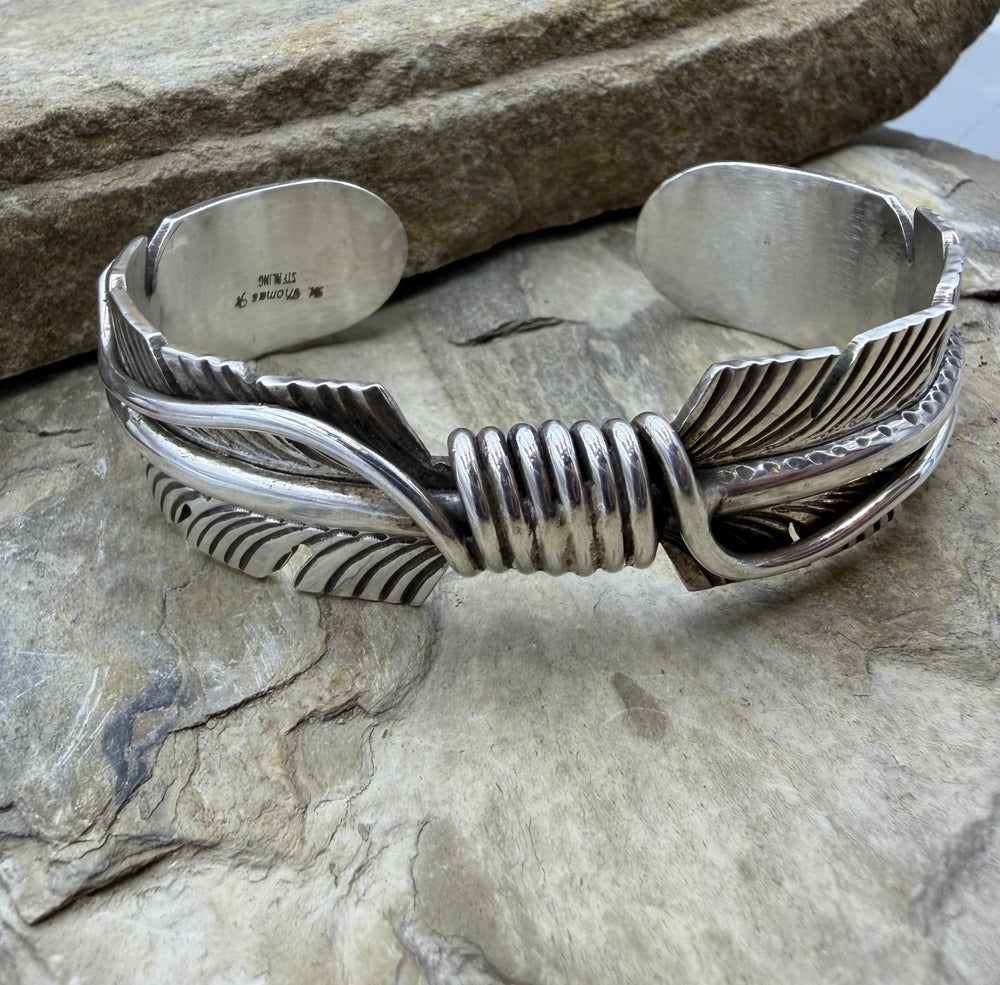 FRIDAY ESTATE FIND Sterling Silver Oxidized Double Feather