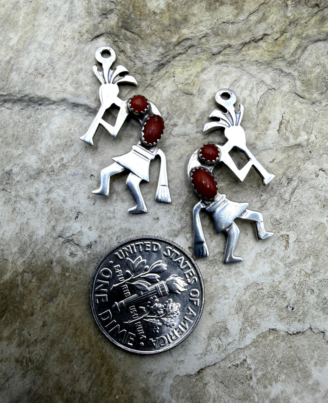 FRIDAY ESTATE FIND Sterling Silver Pair of Aztec Dancer