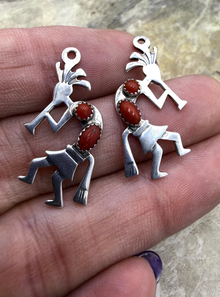 FRIDAY ESTATE FIND Sterling Silver Pair of Aztec Dancer