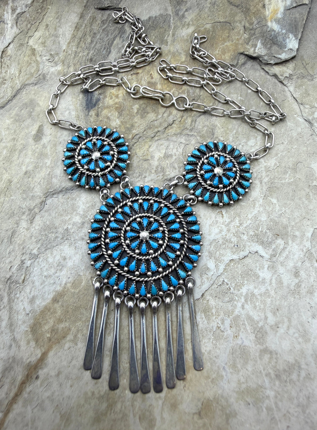 FRIDAY ESTATE FIND Sterling Silver Zuni Petit Point