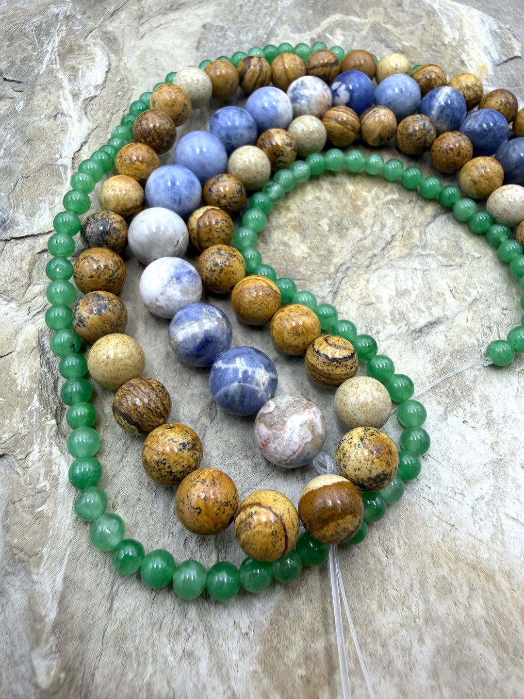 FRIDAY SPECIAL BARGAIN LOT of 3 Bead Strands Picture Jasper