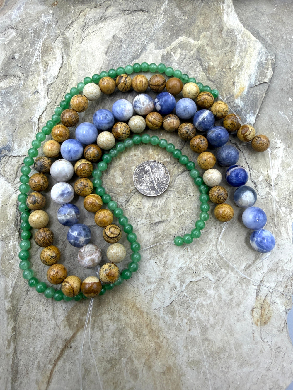 FRIDAY SPECIAL BARGAIN LOT of 3 Bead Strands Picture Jasper