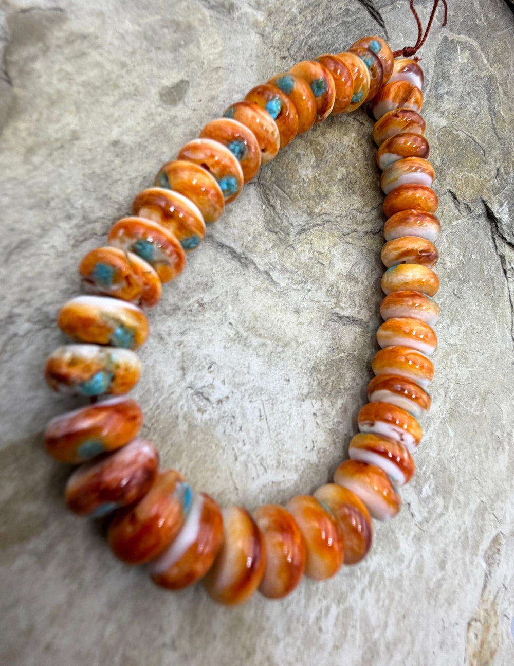 FRIDAY SPECIAL BUY Orange Spiny Oyster with Turquoise Inlay