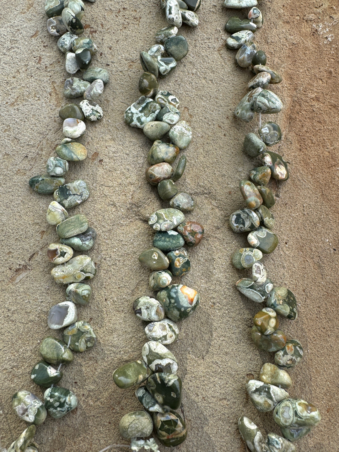 Frog Skin Jasper Freeform Bead Strands (15 inch strand)