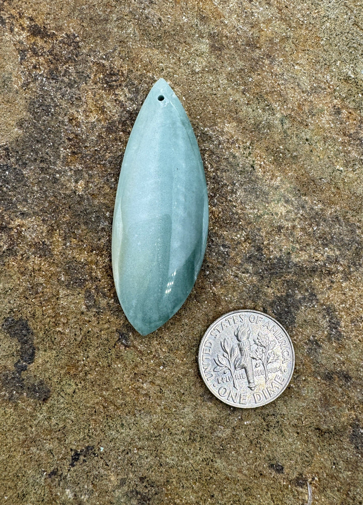 Gary Green Jasper (Oregon) Focal Pendant Bead 17x48mm