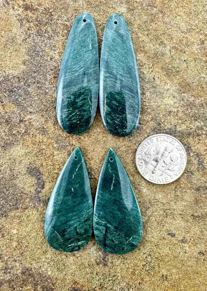 Gary Green Jasper (Oregon) Matching Beads Slab Pair Select