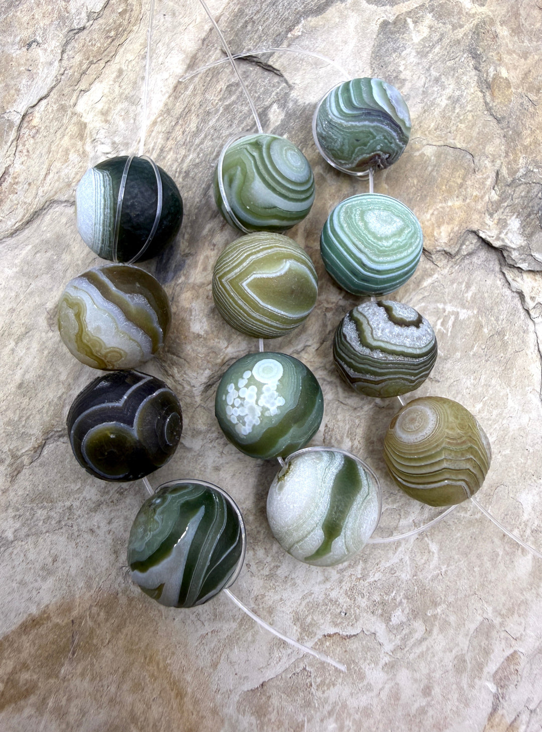 Gobi Desert Agate (Southeast Asia) BIG 14mm Round Beads Set