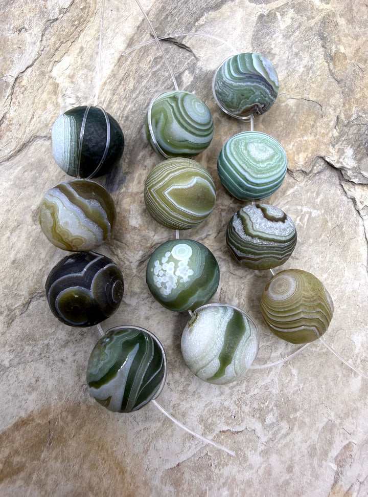 Gobi Desert Agate (Southeast Asia) BIG 14mm Round Beads Set