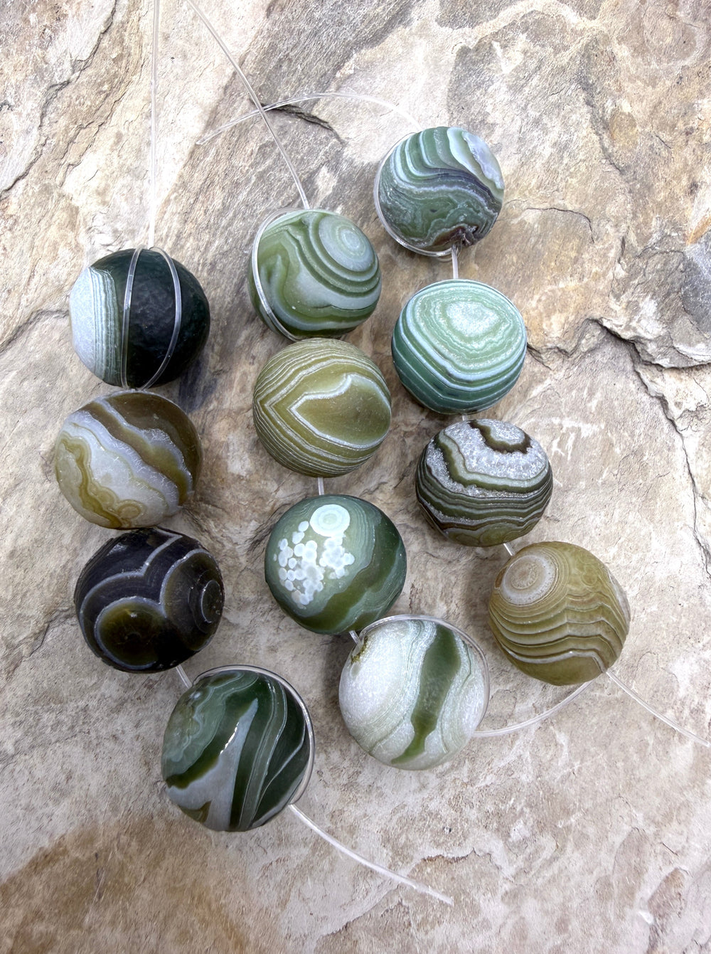 Gobi Desert Agate (Southeast Asia) BIG 14mm Round Beads Set