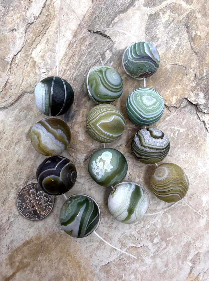 Gobi Desert Agate (Southeast Asia) BIG 14mm Round Beads Set