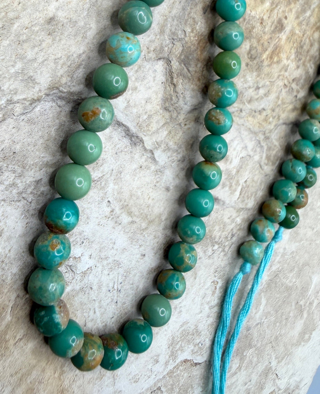 Green Campitos (Mexico) Turquoise 5mm Round Beads 16 inch