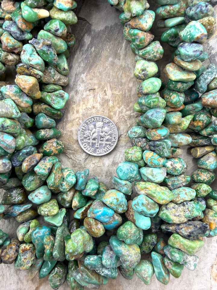 Green Campitos Turquoise (Mexico) BIG 8-12mm Rough Nugget