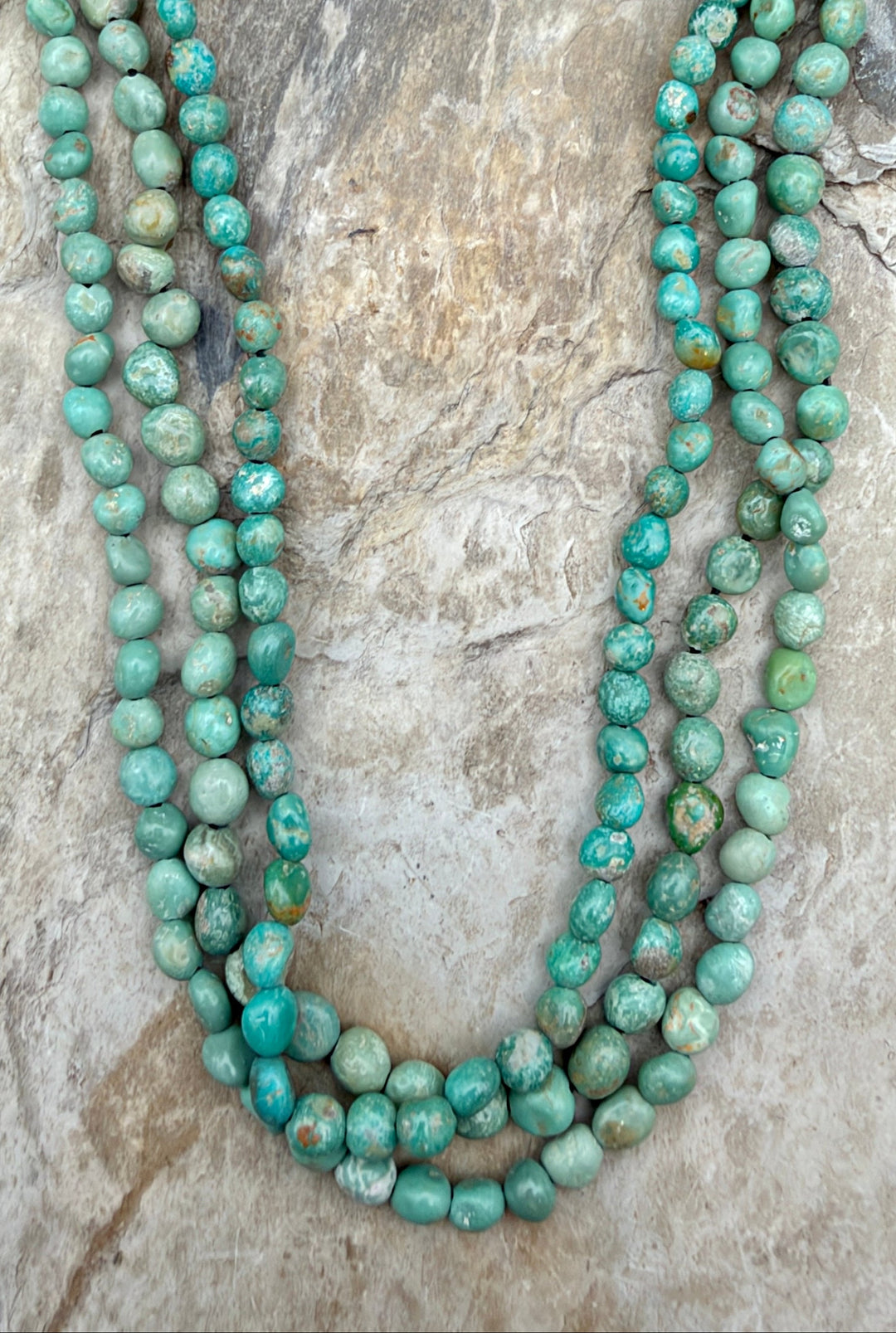 Green Elisa Turquoise (Sonora Mexico) Round Nugget Beads