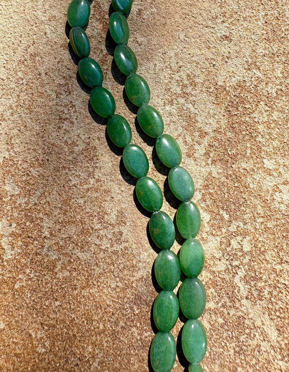 Green Jade 8x12mm Oval beads 16 inch strand - Jade