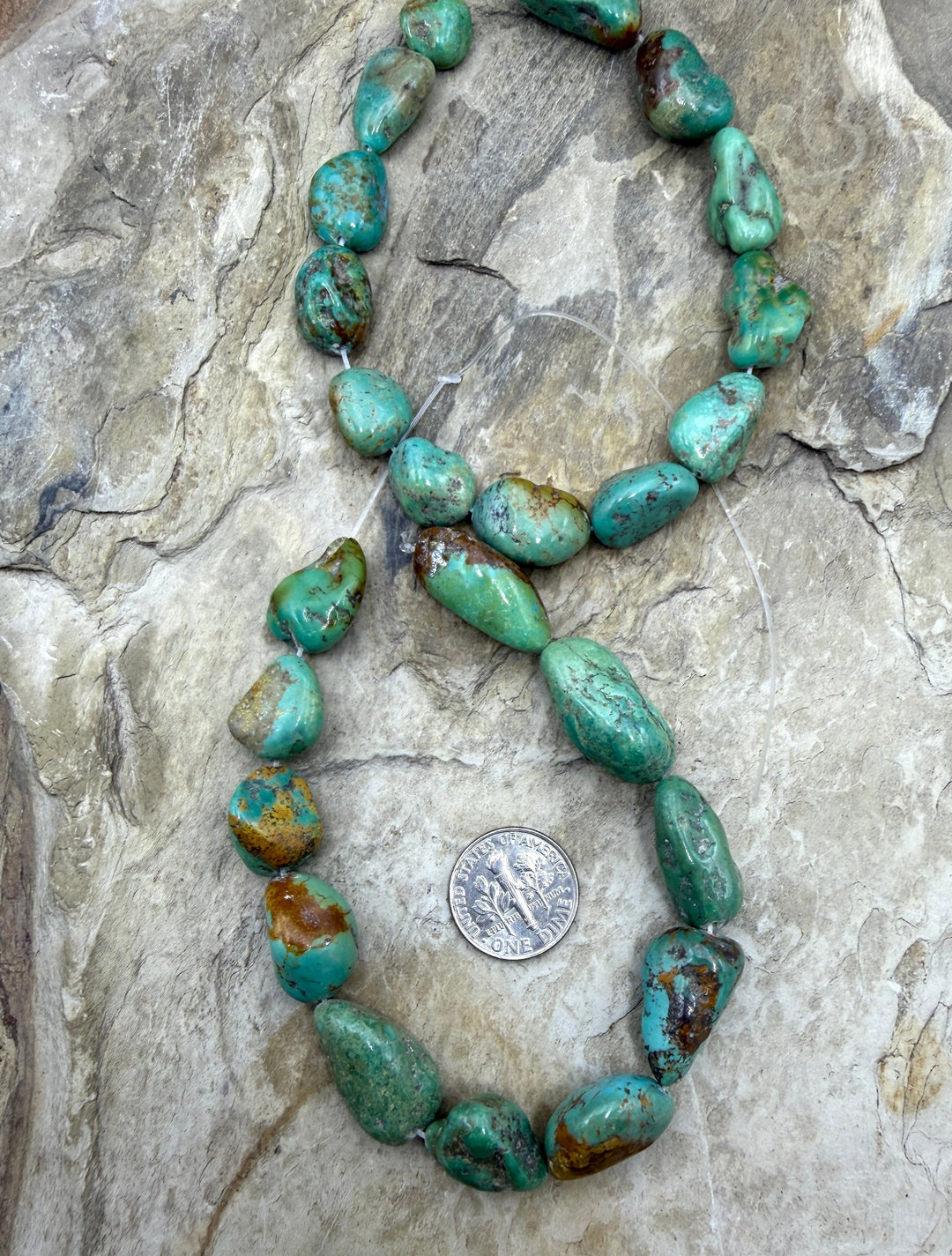 Green Kingman Turquoise (Arizona) BIG Nugget Beads
