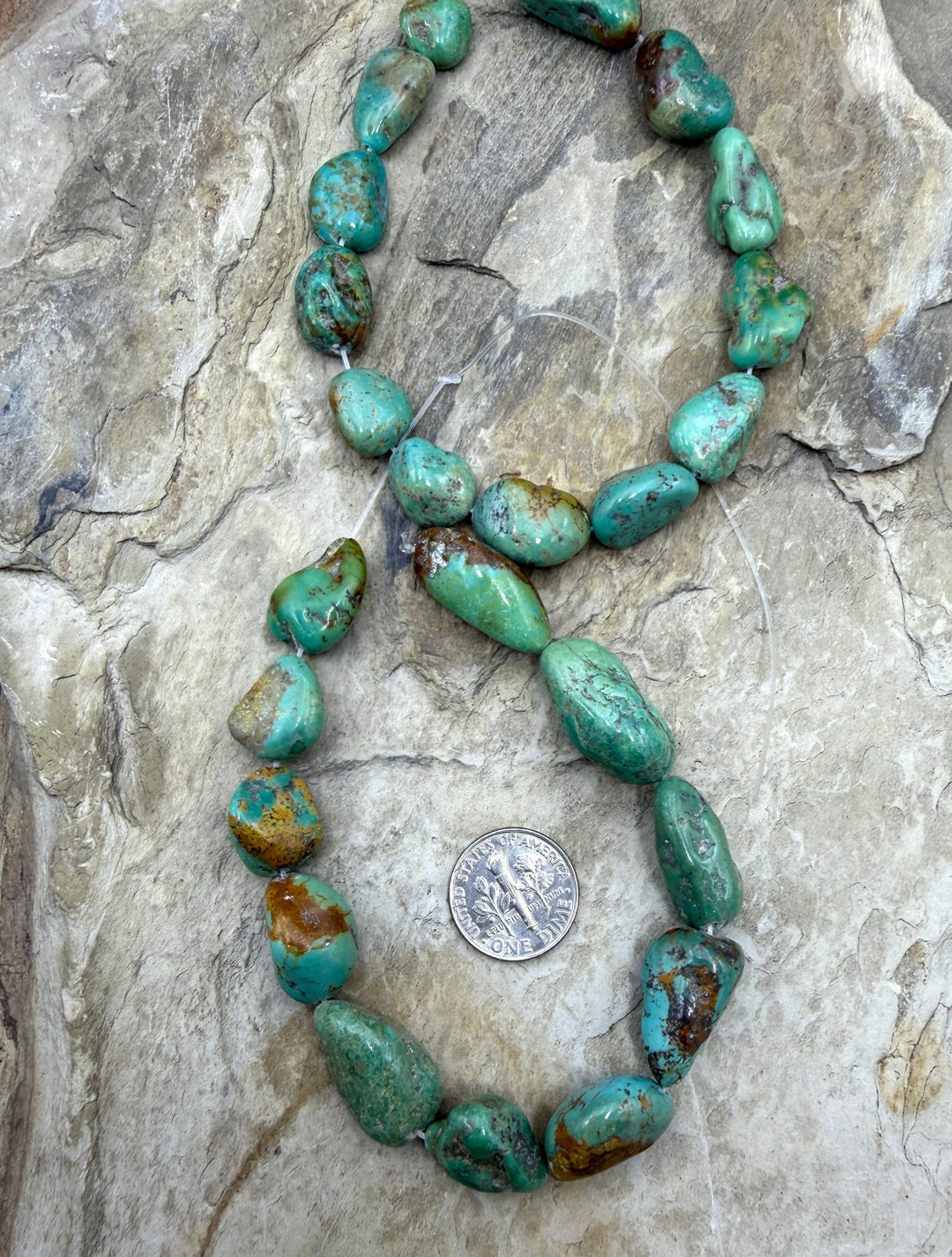 Green Kingman Turquoise (Arizona) BIG Nugget Beads