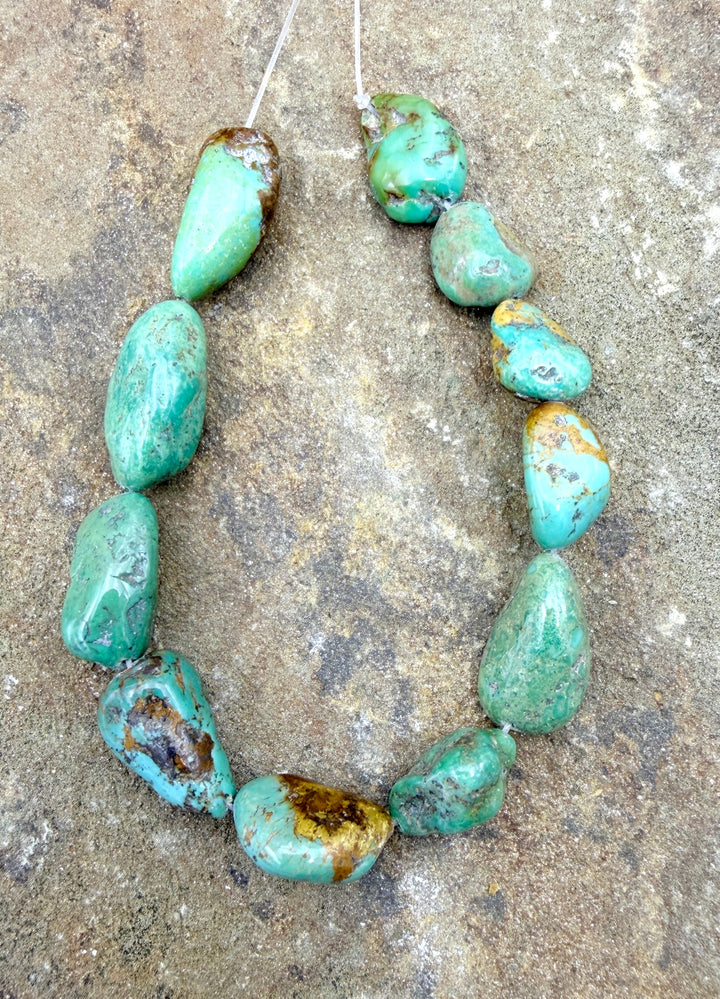 Green Kingman Turquoise (Arizona) BIG Nugget Beads