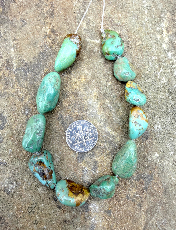 Green Kingman Turquoise (Arizona) BIG Nugget Beads