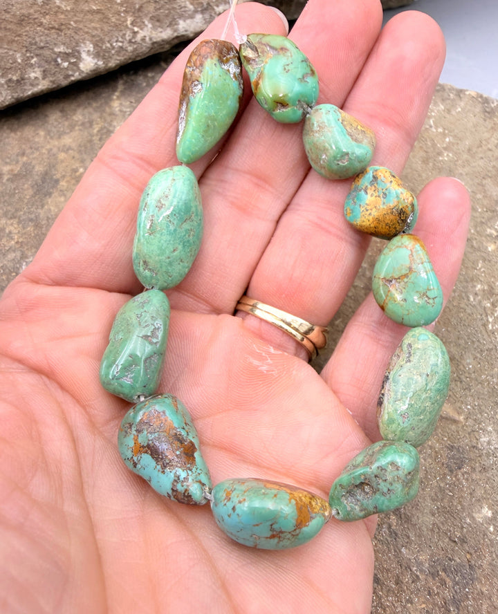 Green Kingman Turquoise (Arizona) BIG Nugget Beads