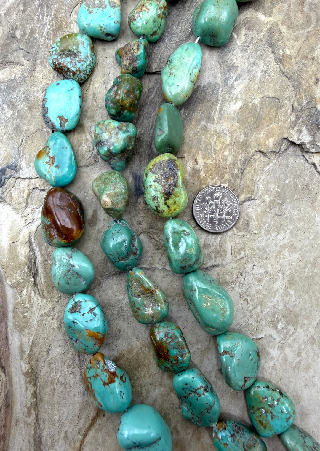 Green Kingman Turquoise (Arizona) BIG Nugget Beads