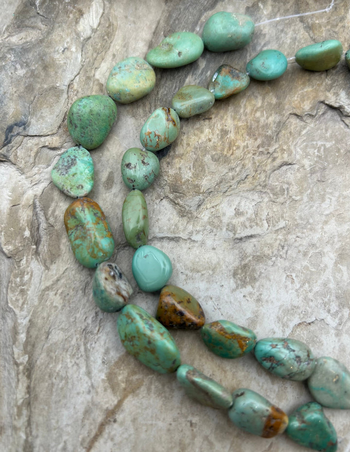 Green Kingman Turquoise (Arizona) Nugget Beads 12-21mm 8