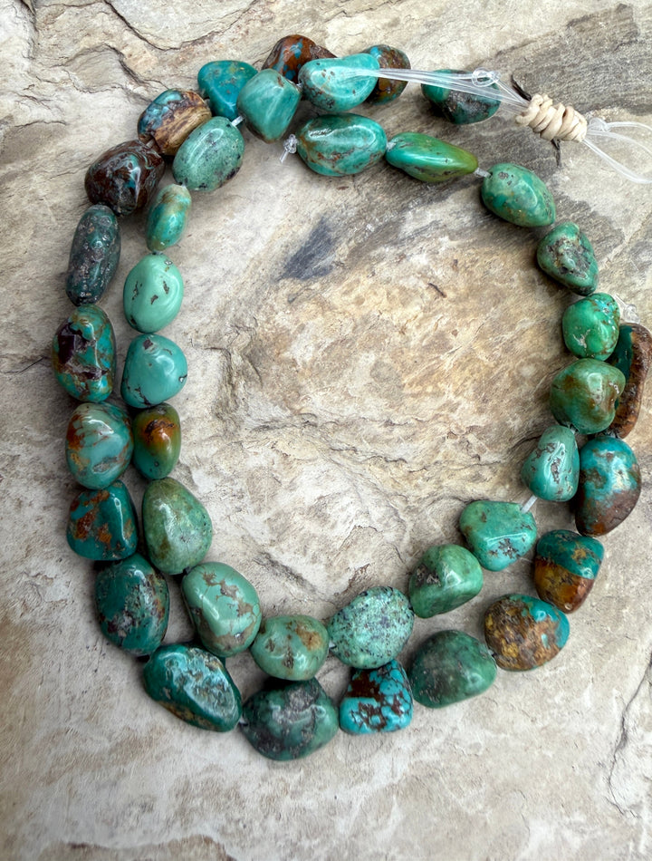 Green Kingman Turquoise (Arizona) Nugget Beads 8x8-9x11 8