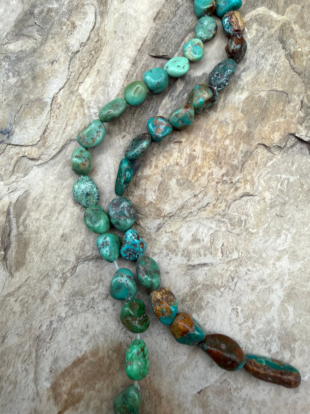Green Kingman Turquoise (Arizona) Nugget Beads 8x8-9x11 8